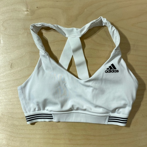 Adidas Women's White Sports Bra Small (MM) - Picture 1 of 9